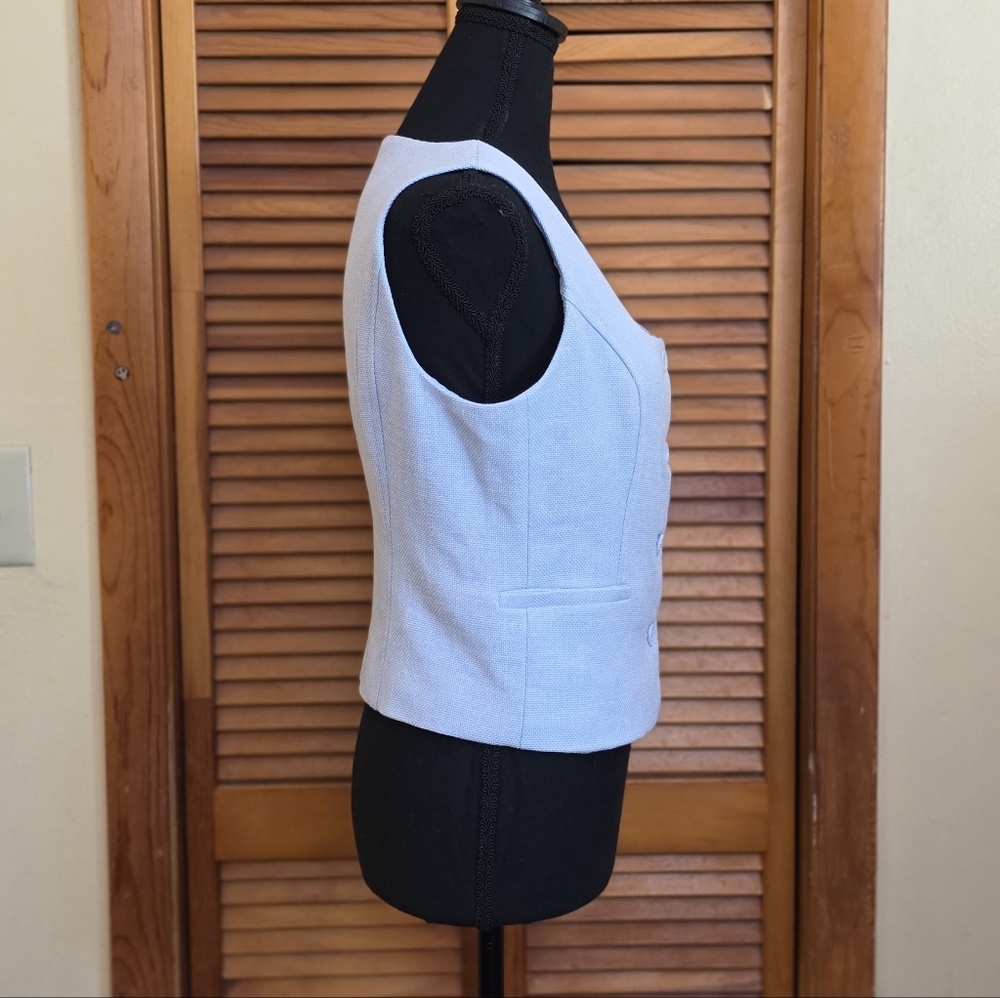 EUC House Of Harlow 1960 Women's Light Blue Button-Up Vest Size Small - Picture 2 of 5